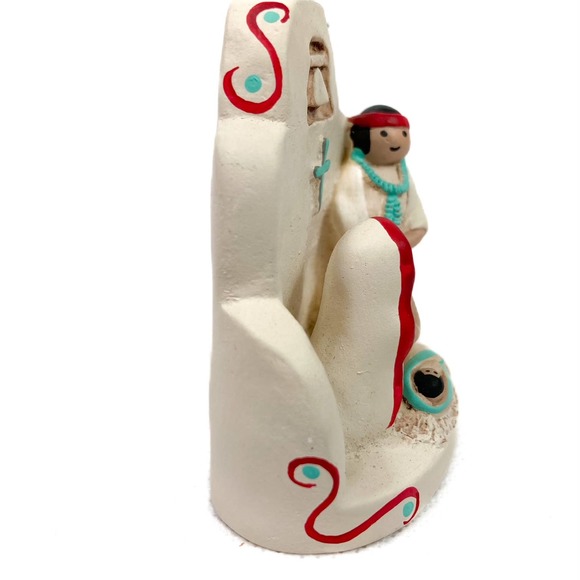 Vintage, Clay Sculpture, Native Southwest Nativity Ornament signed Teissedre - Picture 5 of 7